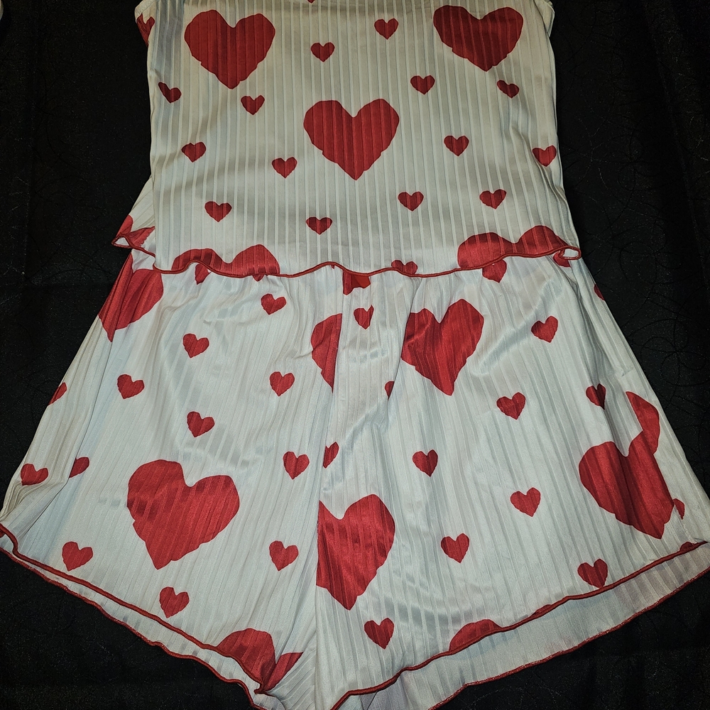 Heart Print Women's Pajama Set